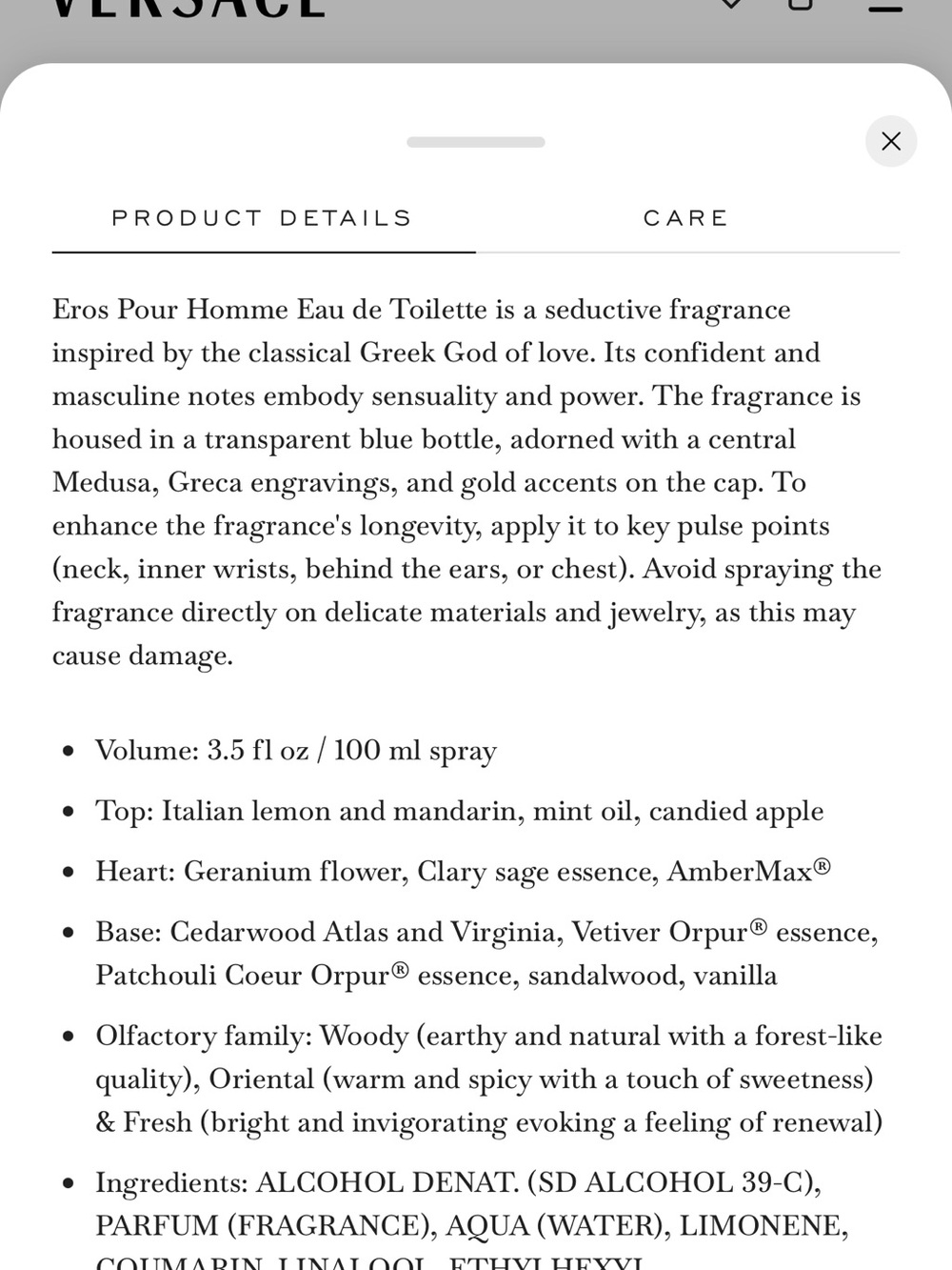 Versace Eros Cologne 100ml - Picture 7 of 7